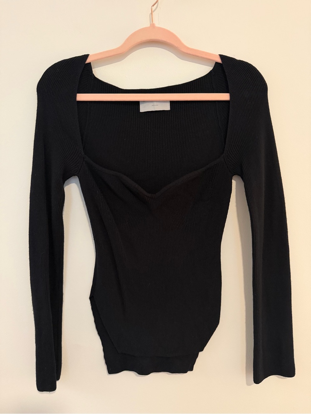 *Like New* Modern Citizen Black Sweetheart Neck Ribbed Fitted Sweater
